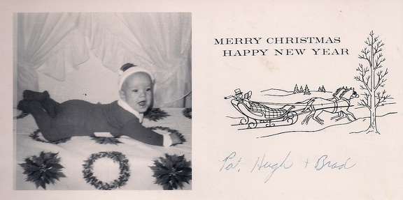 Rathburn Family Christmas Card with Brad 1968